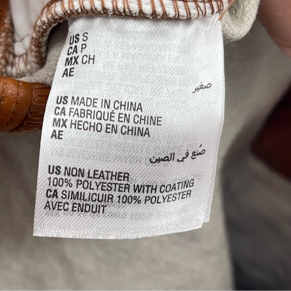 NWT INC Faux Leather High Rise Jogger Pull On Pants in Cinnamon Spice Size Small - Picture 10 of 13